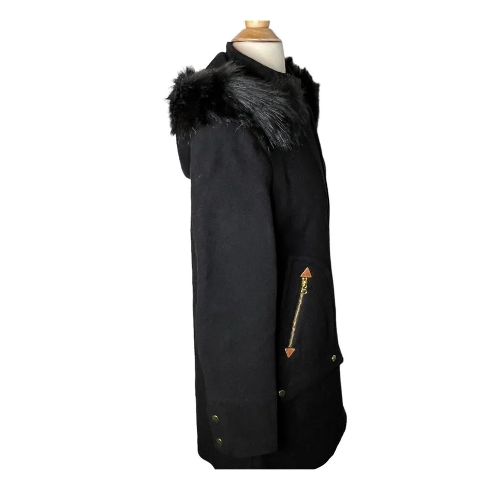 J.Crew Womens $385 Chateau Parka Italian Wool Black Size 4 BM948 Winter Coat - Picture 7 of 12
